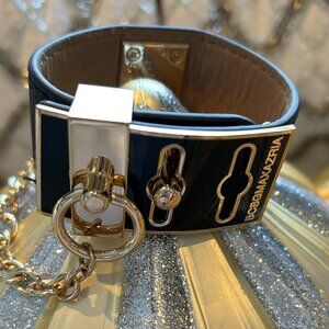 BCBGMAXAZRIA Leather & Gold Statement Cuff Bracelet | Gift-Ready Luxe